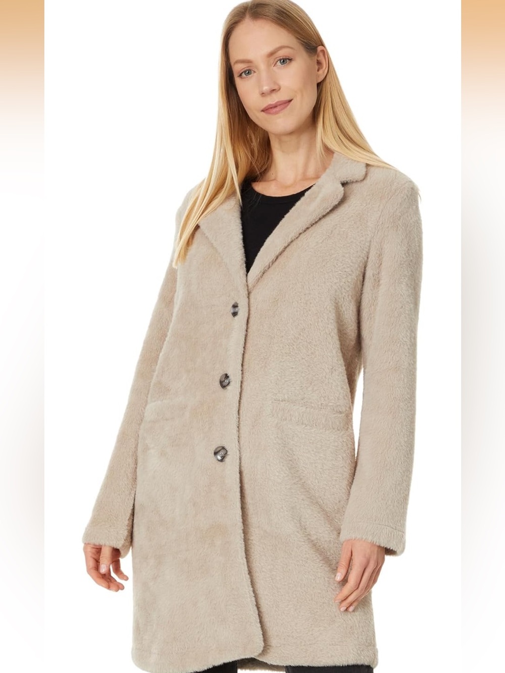 Insanely Soft Off White Cream Cozy Faux-Fur Long Coat - Picture 7 of 9